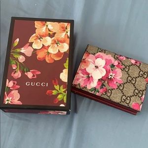 Gucci Pink Floral Mini Wallet/Card Case